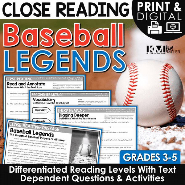 Baseball Close Reading Passages