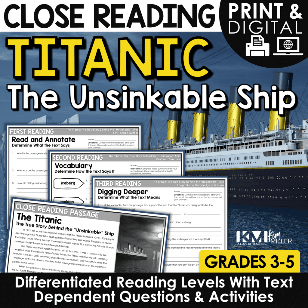Titanic Close Reading Passages