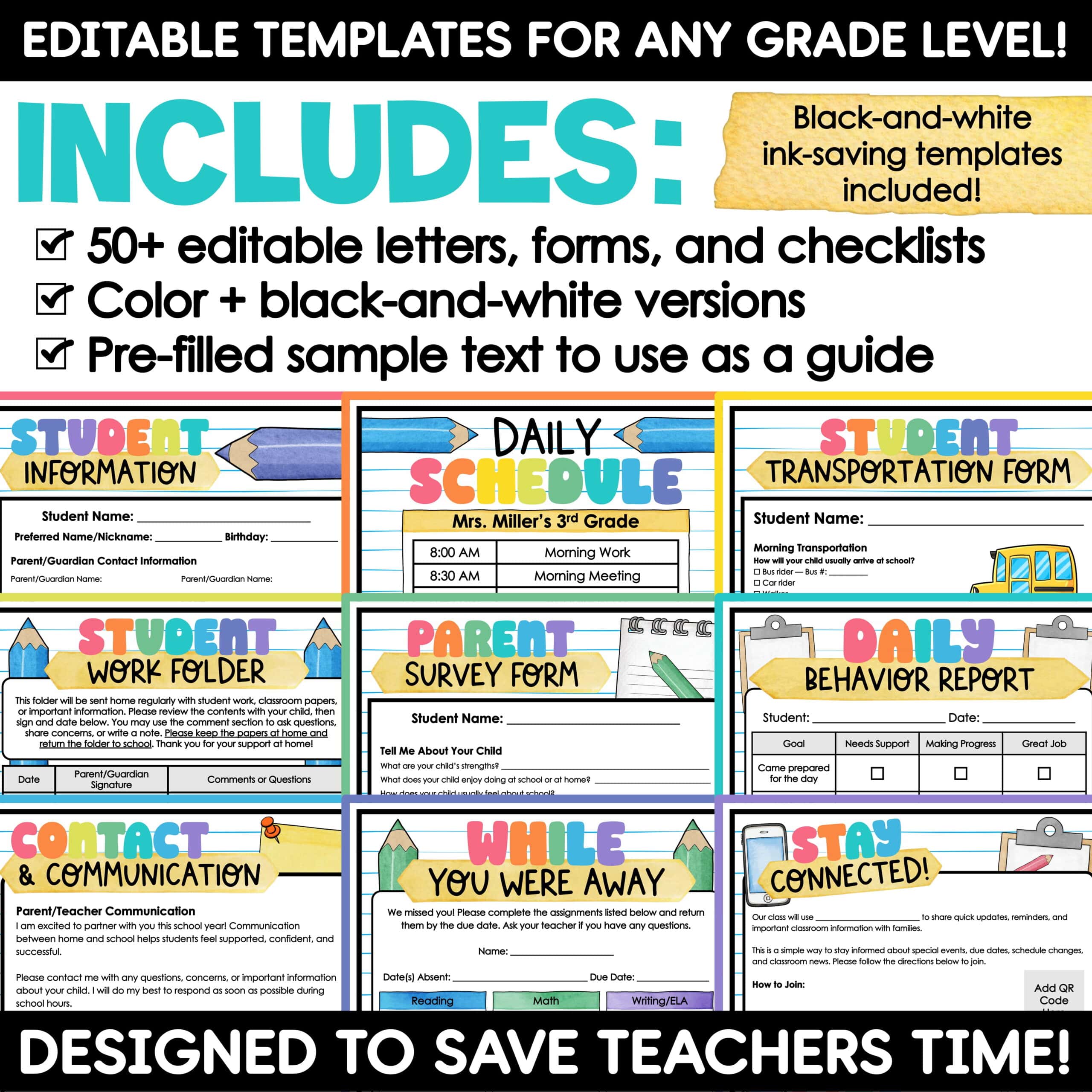 Welcome Back to School Letters and Forms Meet the Teacher Template EDITABLE - Image 2