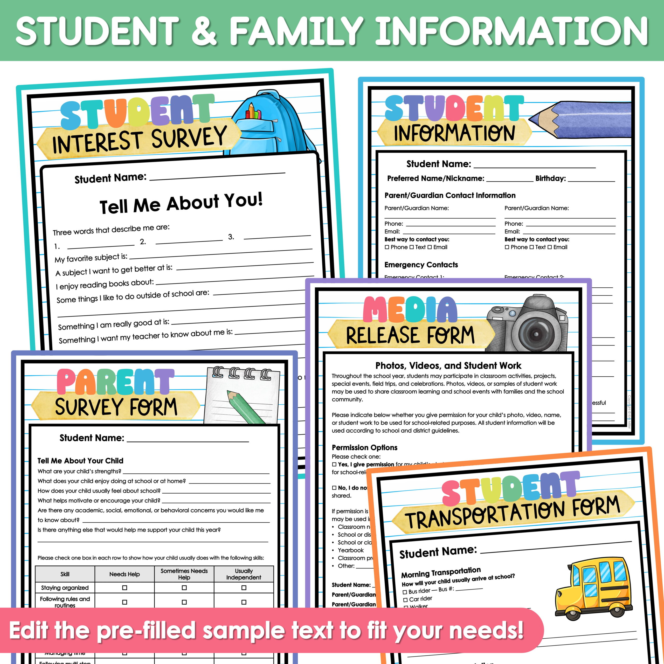 Welcome Back to School Letters and Forms Meet the Teacher Template EDITABLE - Image 8