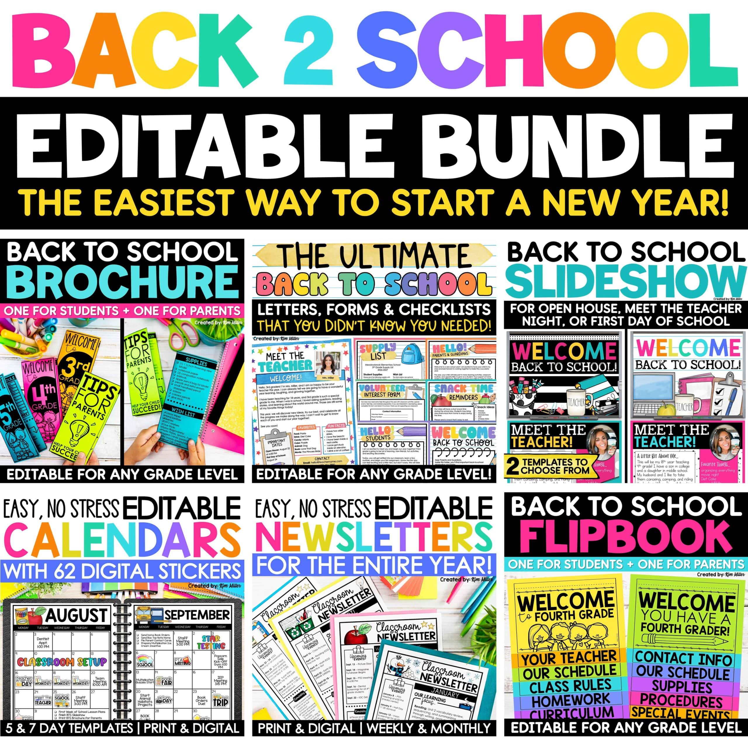 Welcome Back to School Letters Forms Slides Meet the Teacher EDITABLE Bundle