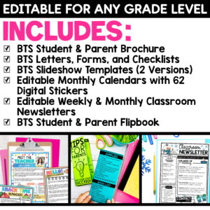 Welcome Back to School Letters Forms Slides Meet the Teacher EDITABLE Bundle