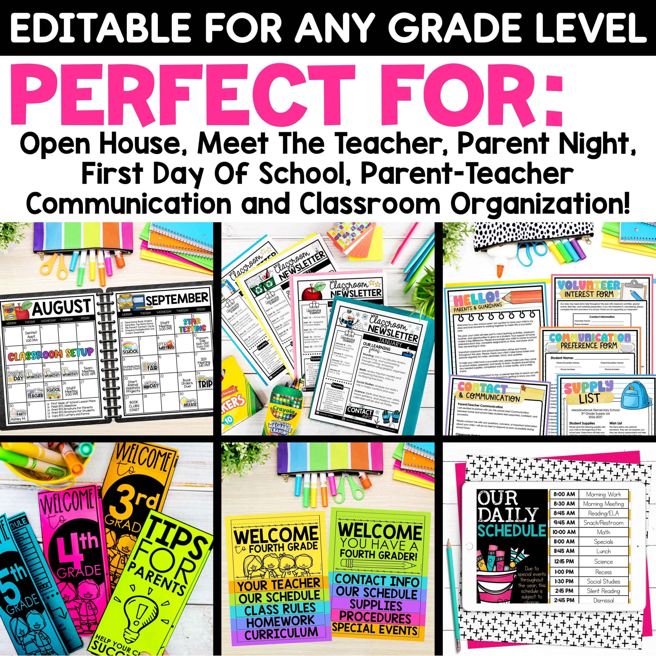 Welcome Back to School Letters Forms Slides Meet the Teacher EDITABLE Bundle - Image 3