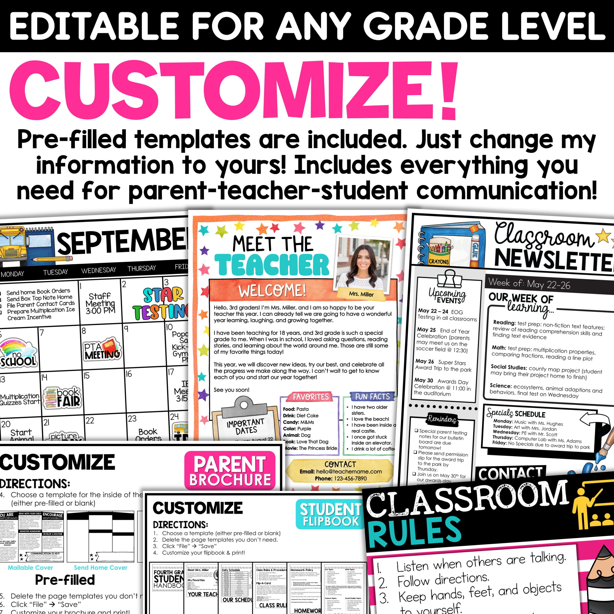 Welcome Back to School Letters Forms Slides Meet the Teacher EDITABLE Bundle - Image 4