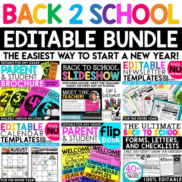 Back to School Editable Bundle