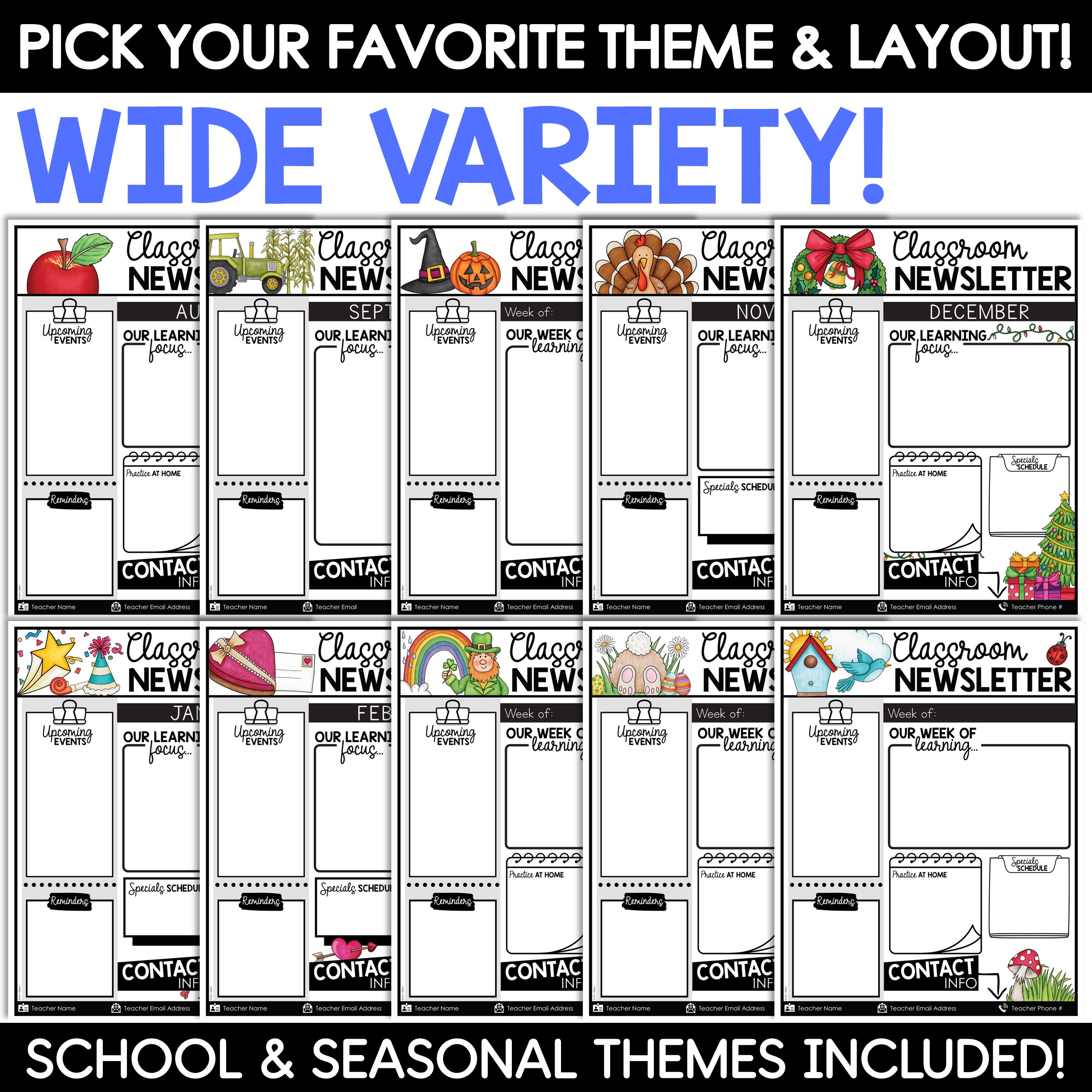 Editable Classroom Newsletters & 2025-2026 Monthly Calendars Templates BUNDLE - Image 10