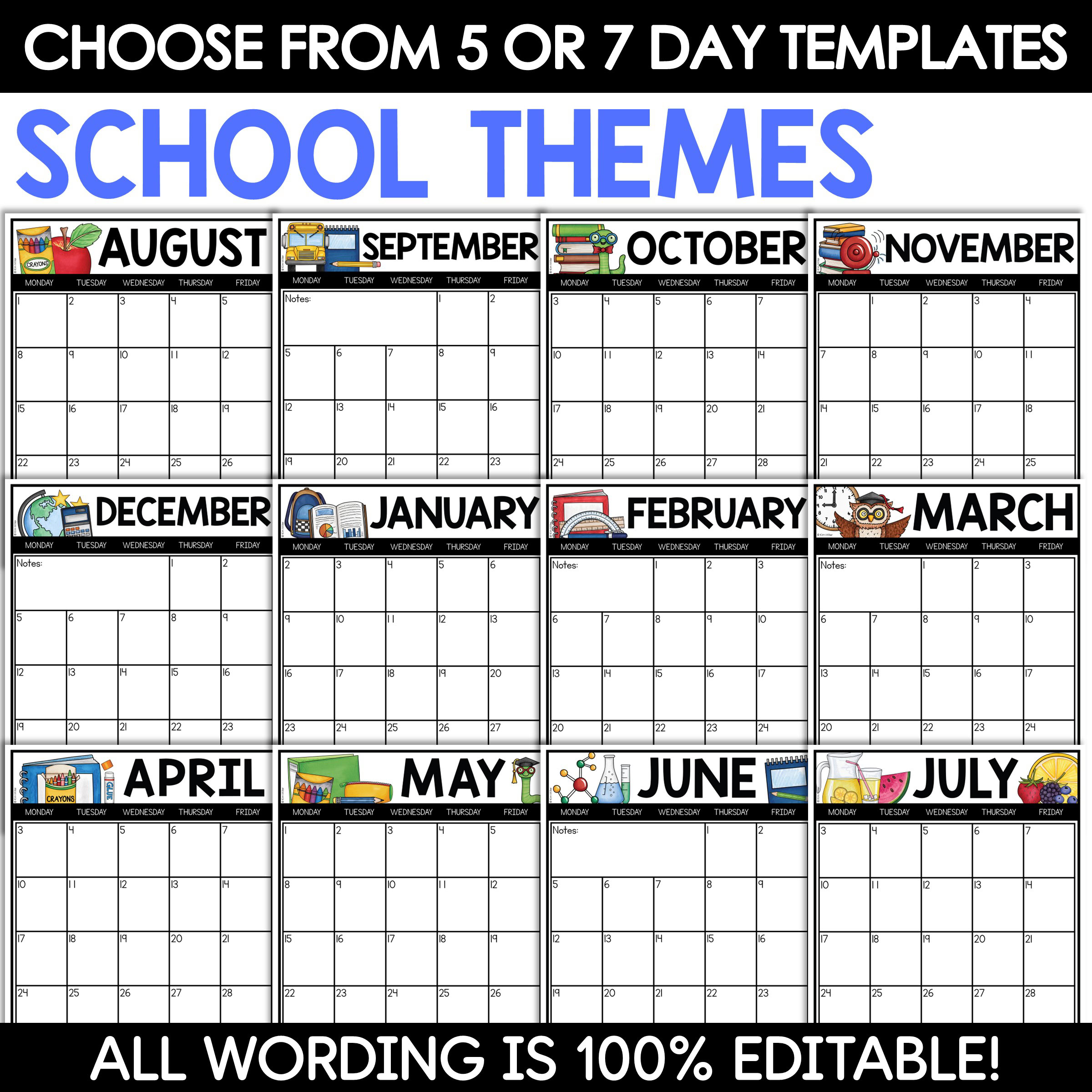 Editable Classroom Newsletters & 2025-2026 Monthly Calendars Templates BUNDLE - Image 6