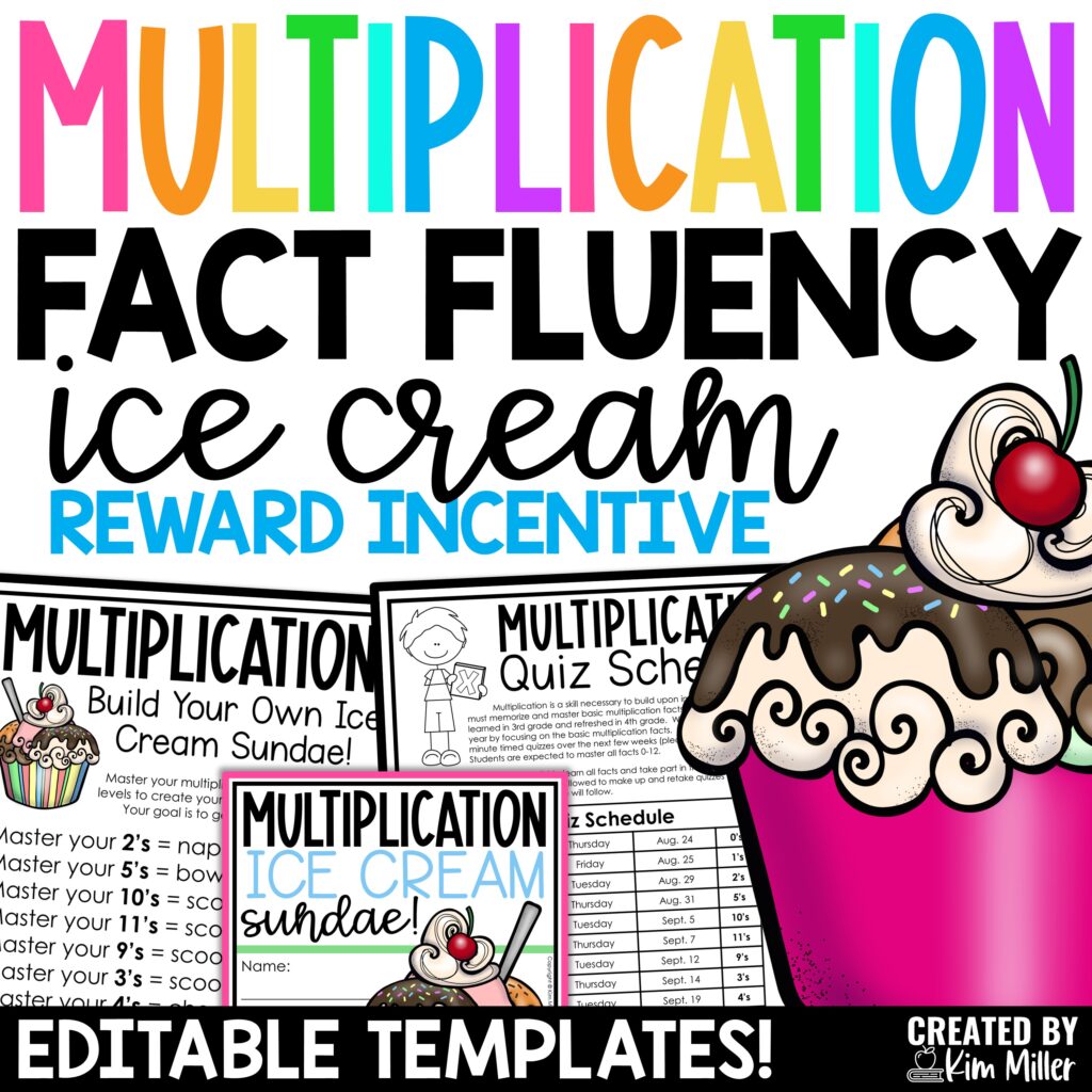 Multiplication Ice Cream Reward Incentive