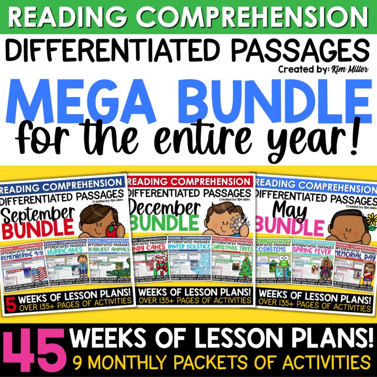Differentiated Close Reading Passages for 3rd, 4th and 5th Grade BUNDLE