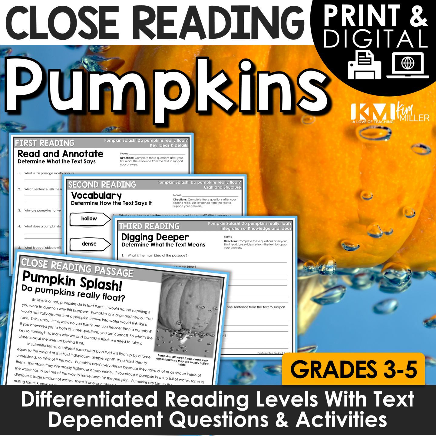 Pumpkin Splash Close Reading