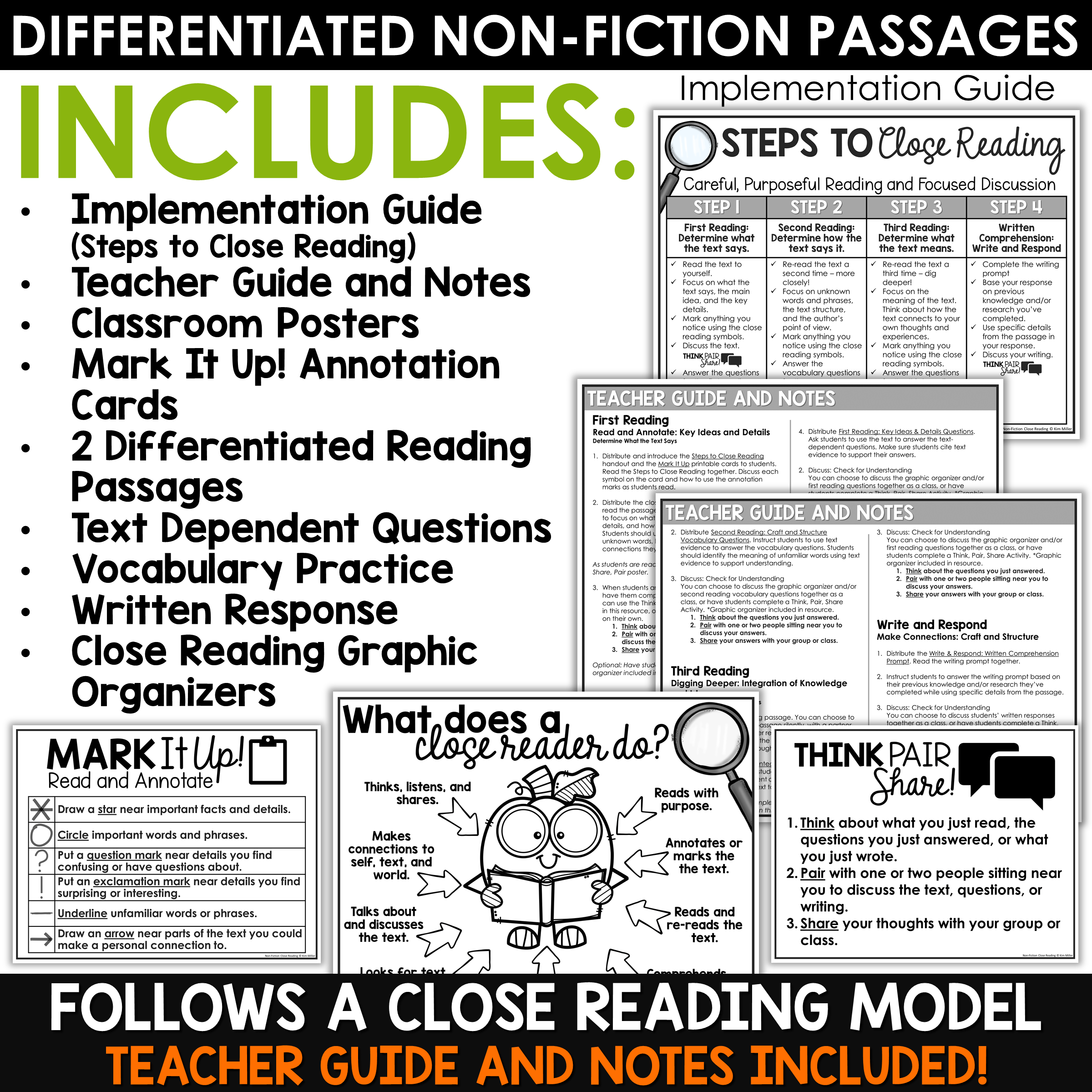 Close Reading Comprehension Passages Halloween Monsters Print Google - A  Love of Teaching | Kim Miller
