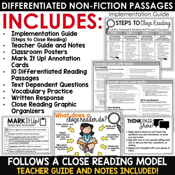 Back to School Reading Comprehension Passages for 3rd, 4th, and 5th Grade