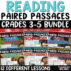 Paired Passages Paired Texts Reading Comprehension Compare and Contrast 3-5