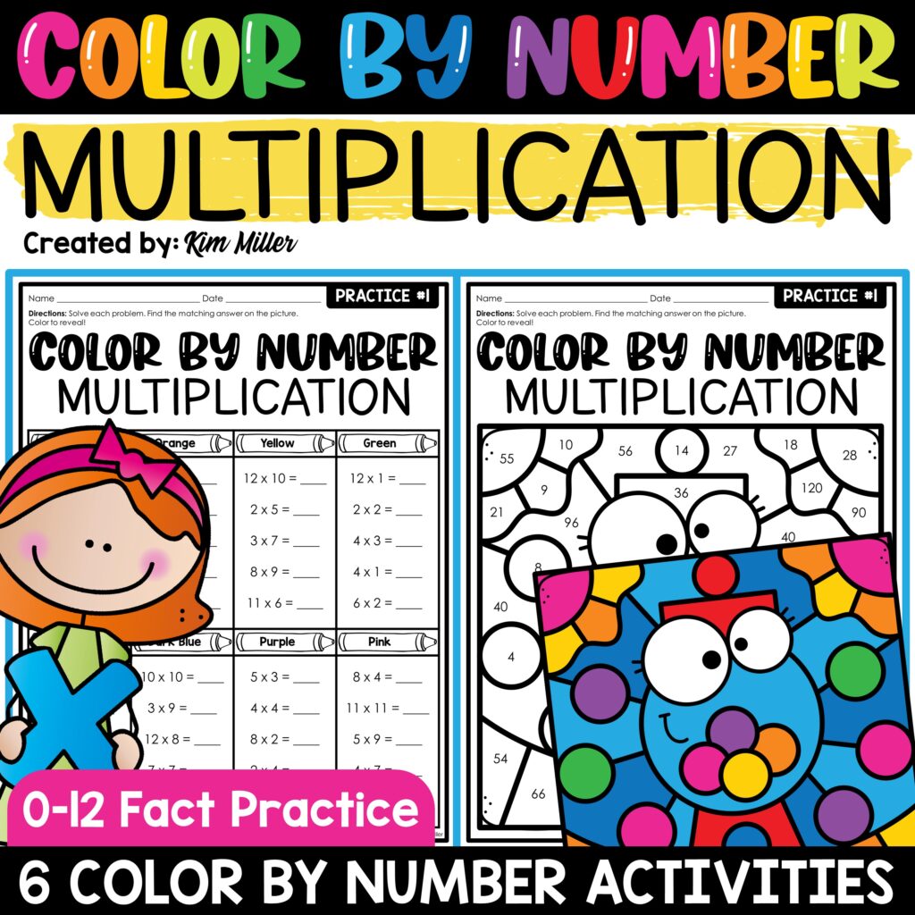 Multiplication Color By Number Worksheets