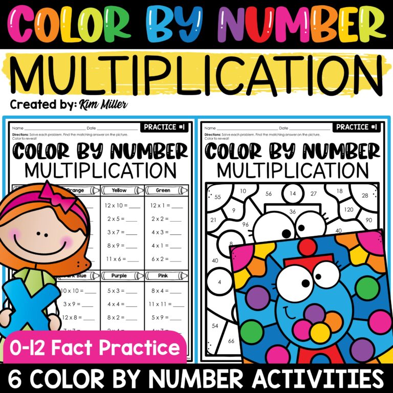 Multiplication Color By Number Worksheets