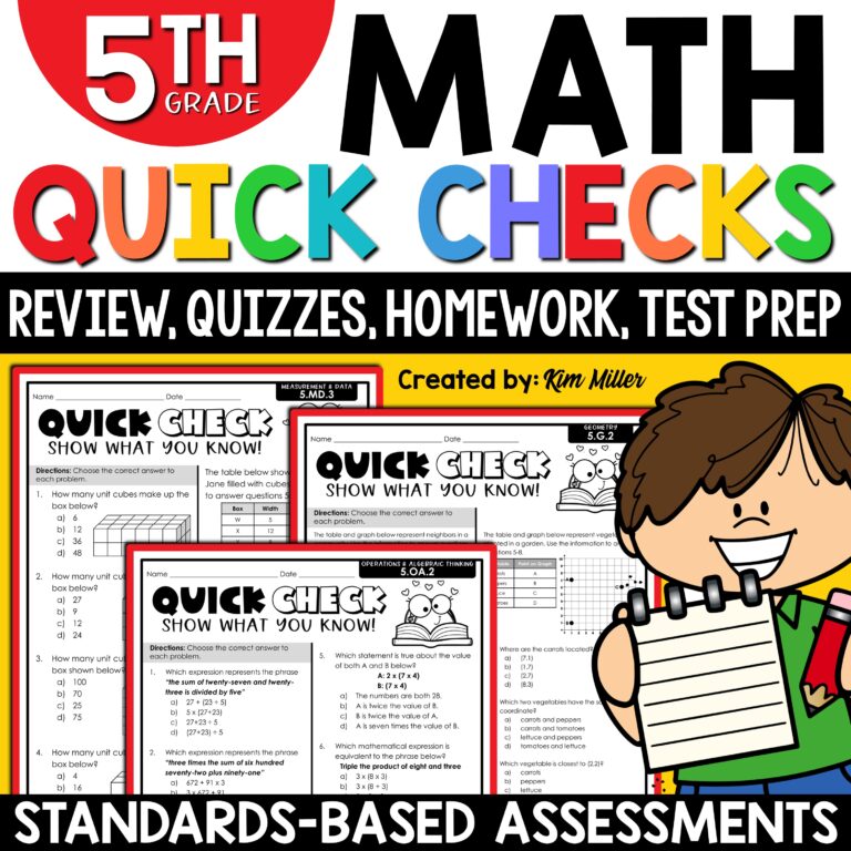 5th Grade Math Quick Checks and Assessments