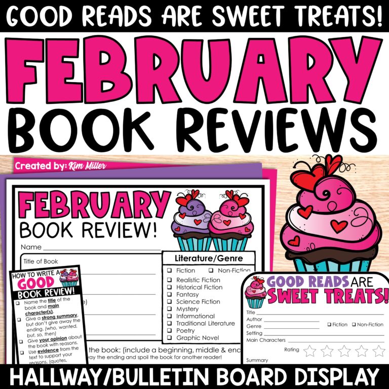 Valentine's Day Activities February Bulletin Board Book Report Review Template