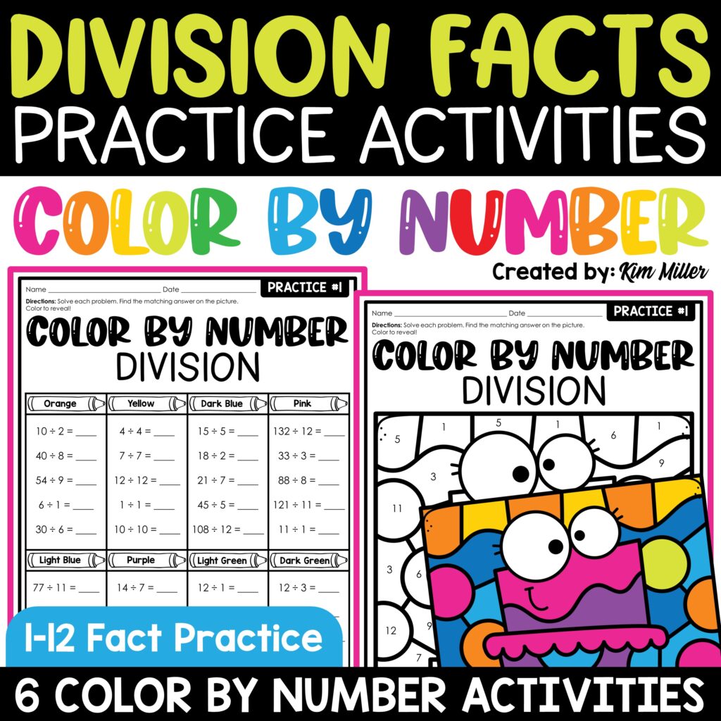 Division Practice Activities Color By Number