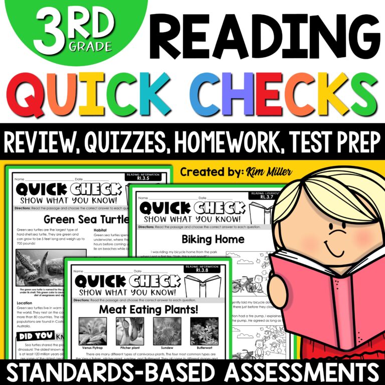3rd Grade Reading Review Quizzes Homework Test Prep