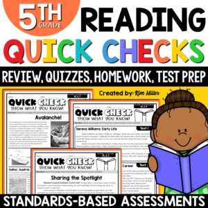 5th Grade Reading Review Quizzes Homework Test Prep