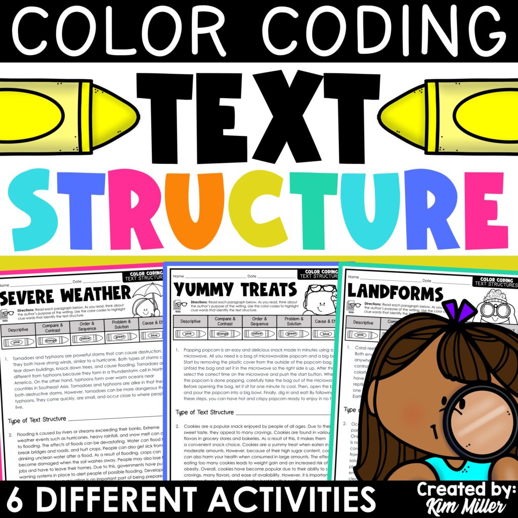 Nonfiction Text Structures Worksheets Color By Code Informational Text Structure