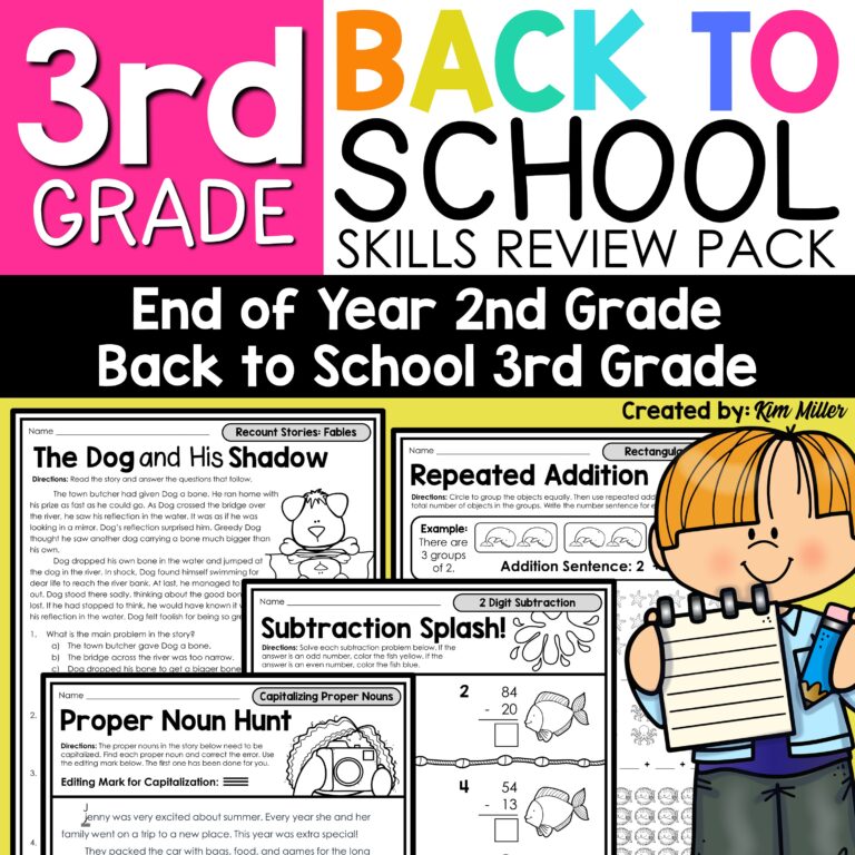 First Week of 3rd Grade: Back to School Review