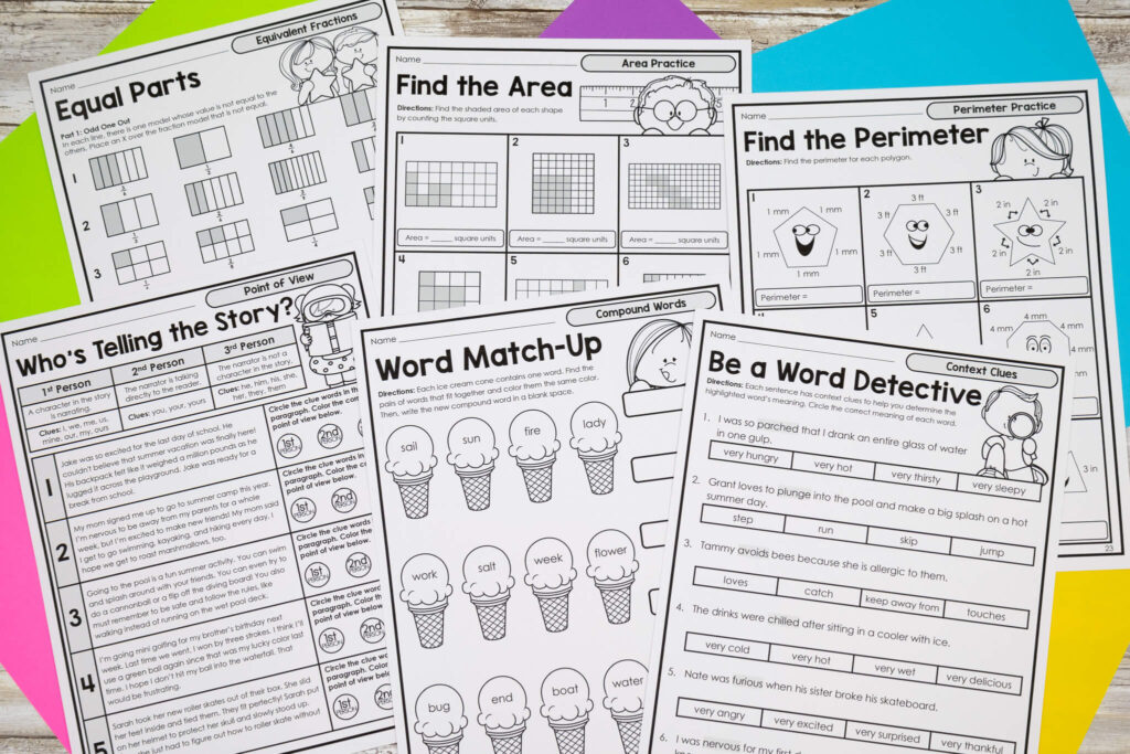 Back to School Review Packet 4th Grade