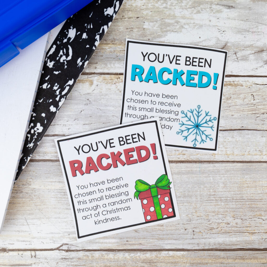 Free RACKED Gift Tags Cards Random Acts of Kindness