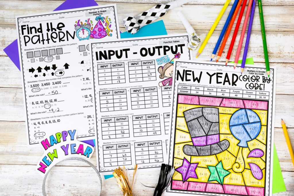 New Year Activities for Upper Elementary