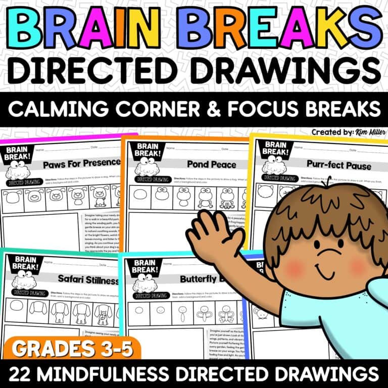 Brain Breaks Directed Drawing & Writing Calm Down Corner Mindfulness Activities