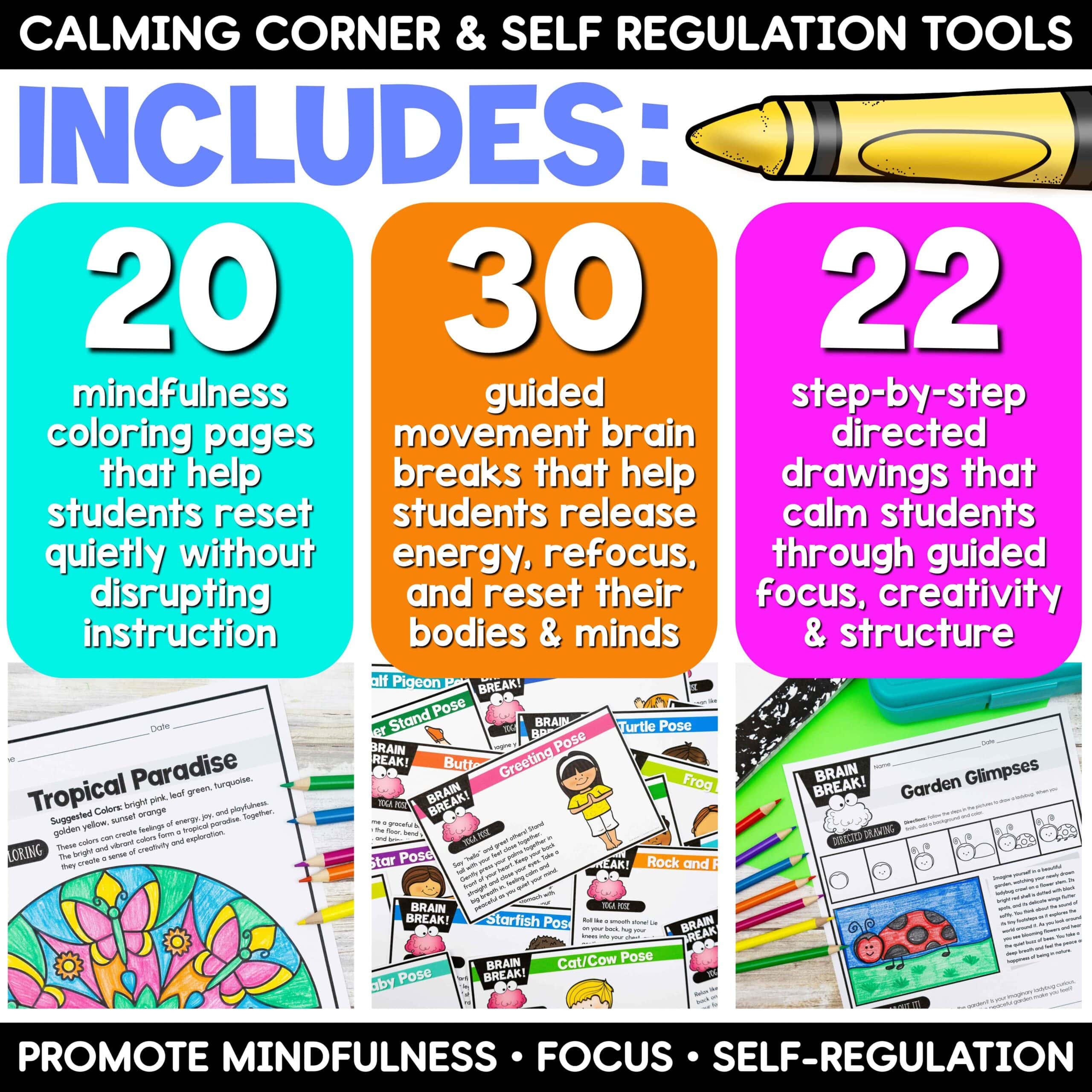 Brain Breaks Bundle: Mindfulness, Self Regulation & Calm Down Corner Activities - Image 2