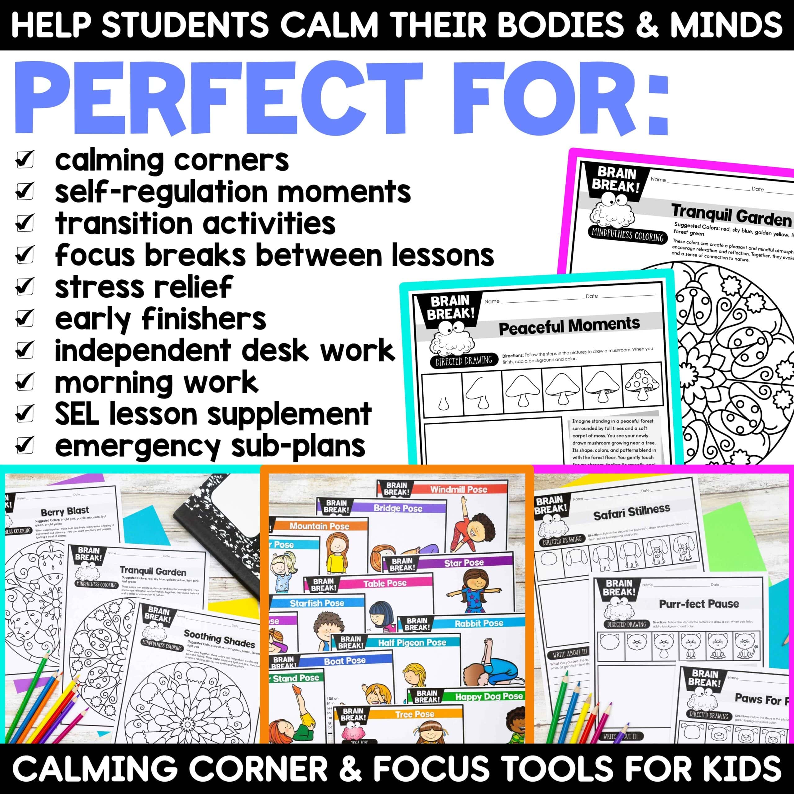 Brain Breaks Bundle: Mindfulness, Self Regulation & Calm Down Corner Activities - Image 3