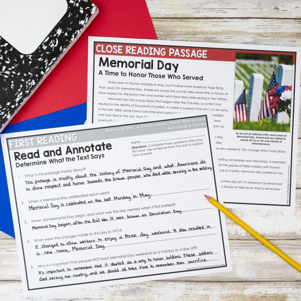 Close Reading Passages for Upper Elementary