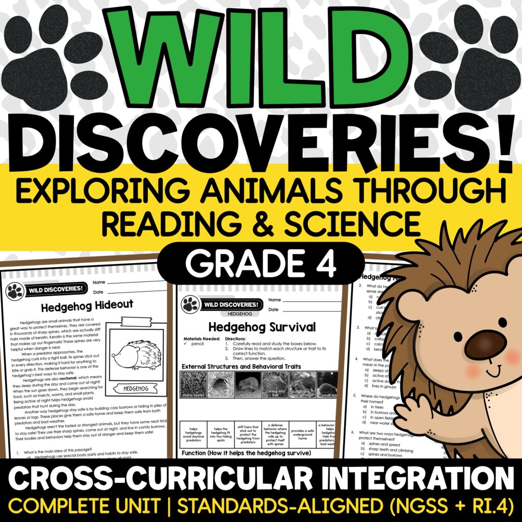 4th Grade Science Animal Adaptations, Animal Structures and Functions, Animal Senses