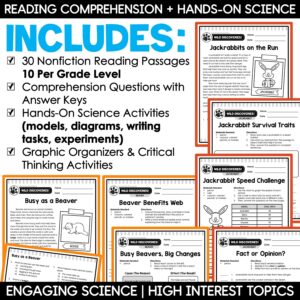 3rd 4th 5th Grade Life Science Worksheets Reading Comprehension Passages Bundle
