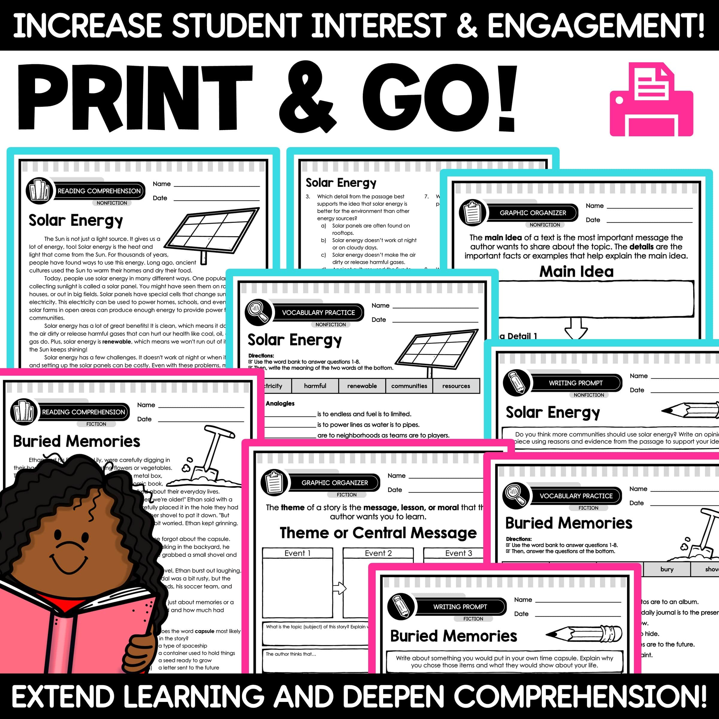 5th Grade Reading Comprehension Passages Questions Reading Graphic Organizers - Image 4