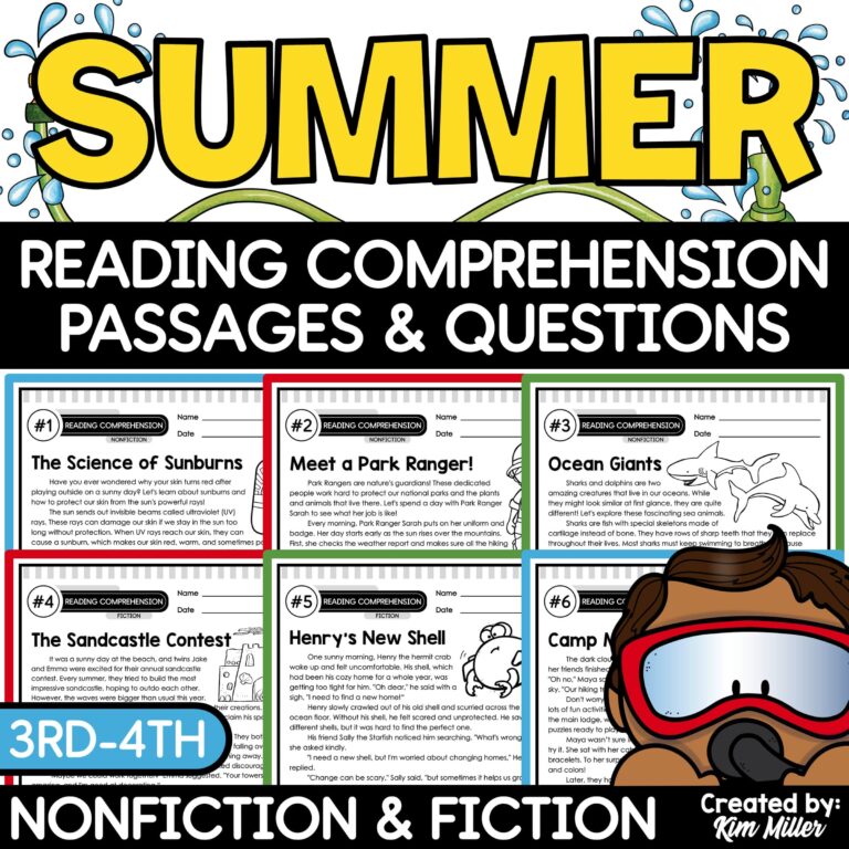 Summer Reading Comprehension Passages for 3rd-4th