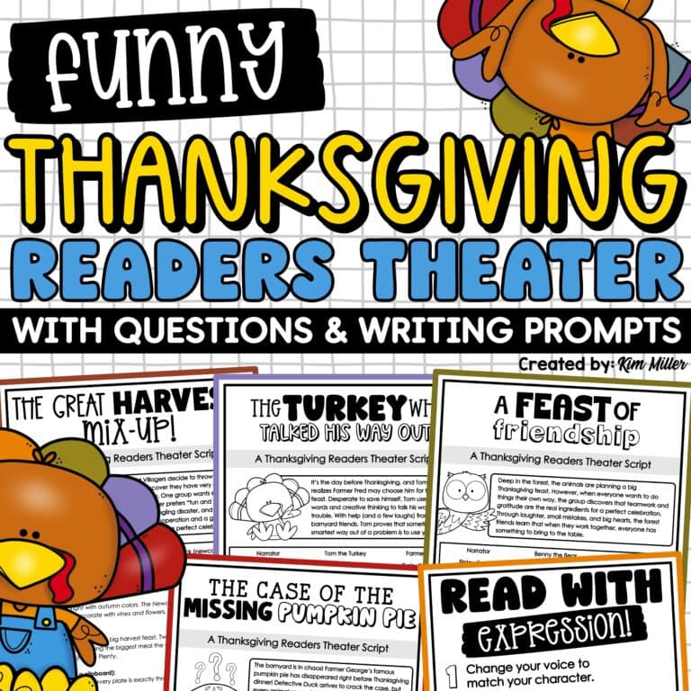 Thanksgiving Readers Theater & Writing Prompts | Thanksgiving Reading Activities