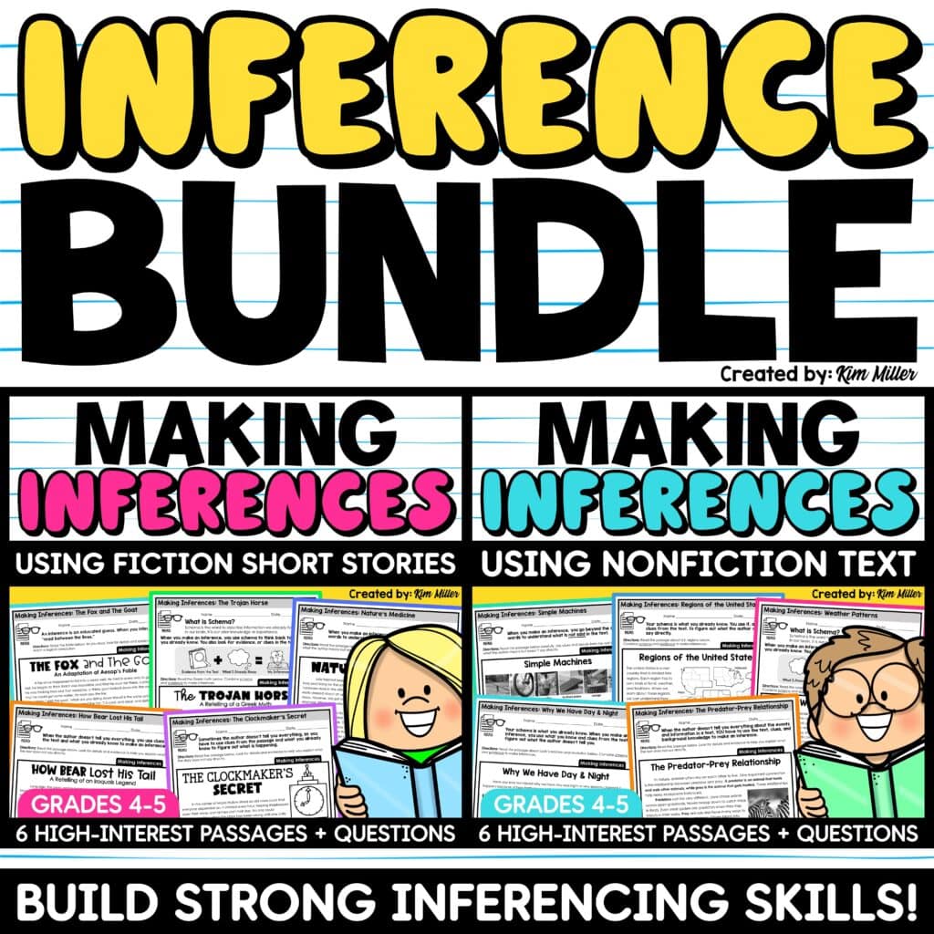 Making Inferences Worksheets Inferencing Activities Practice Passages BUNDLE