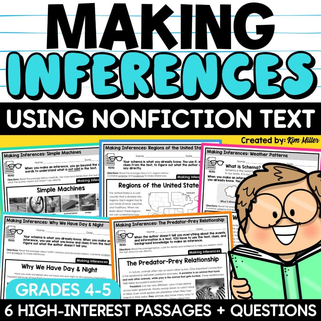 Making Inferences Worksheets Inferencing Activities Practice Passages Nonfiction