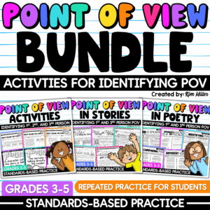 Point of View First & Third Person Worksheets, Anchor Charts, Activities Bundle