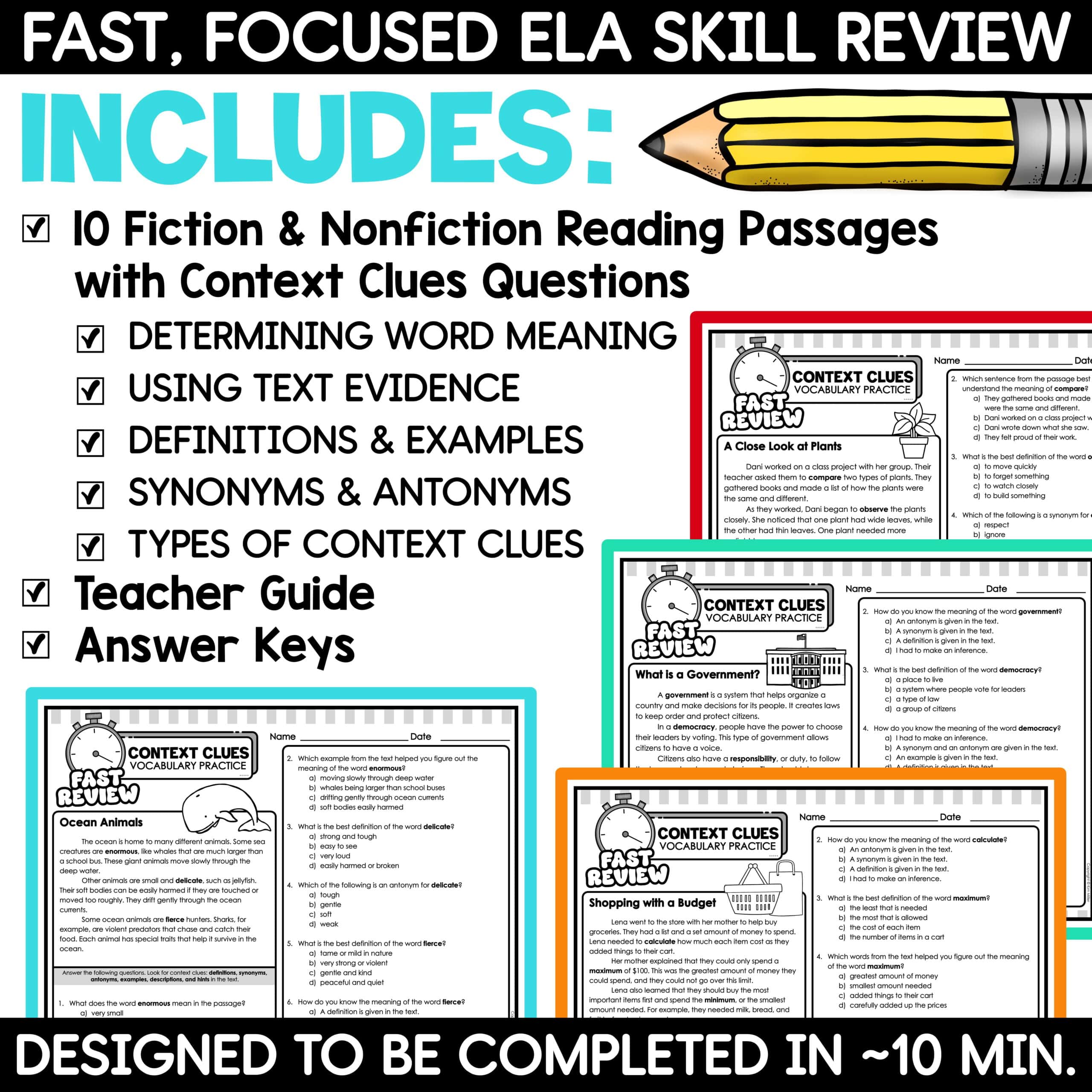 Context Clues Worksheets Vocabulary Activities 3rd 4th 5th Grade ELA Test Prep - Image 2