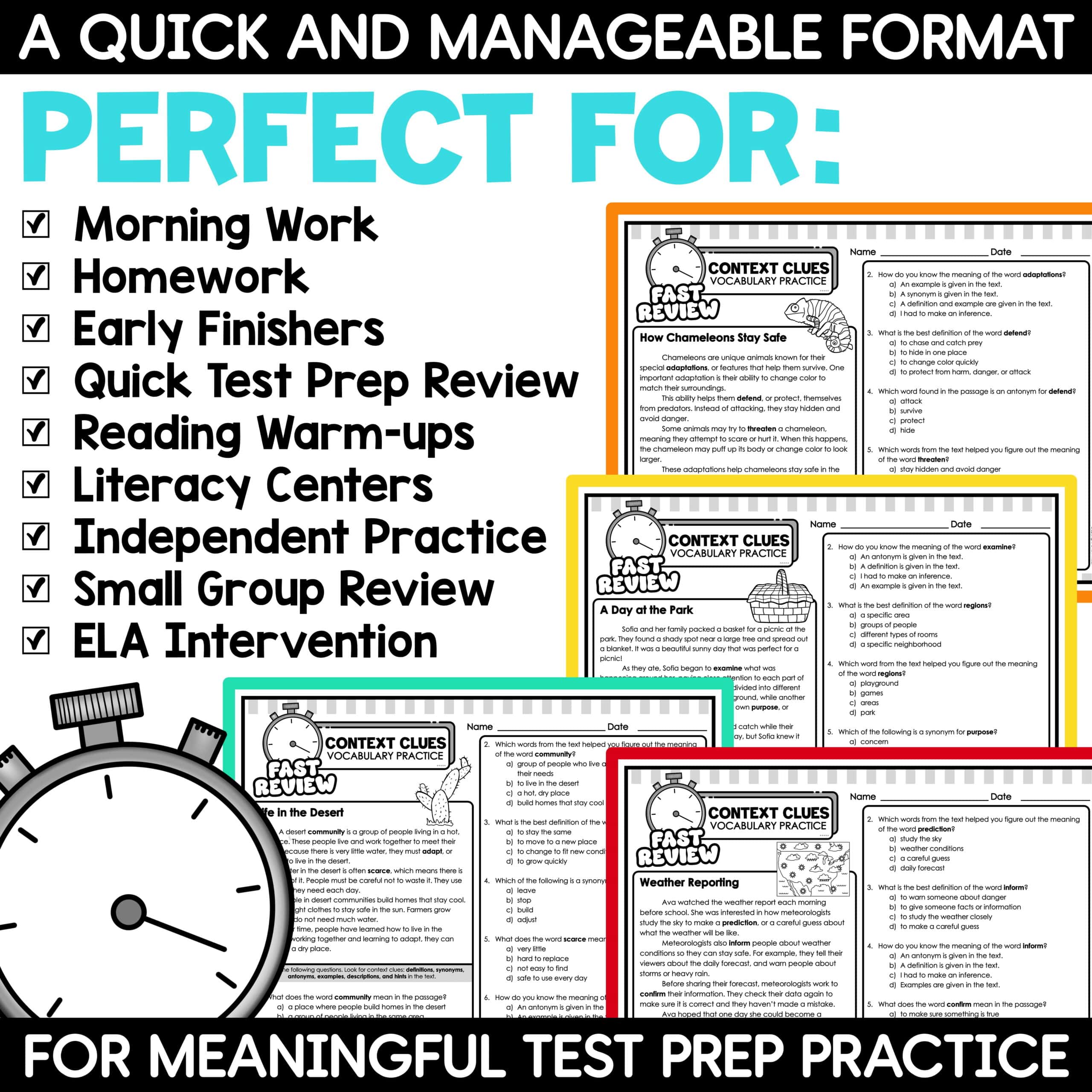 Context Clues Worksheets Vocabulary Activities 3rd 4th 5th Grade ELA Test Prep - Image 3