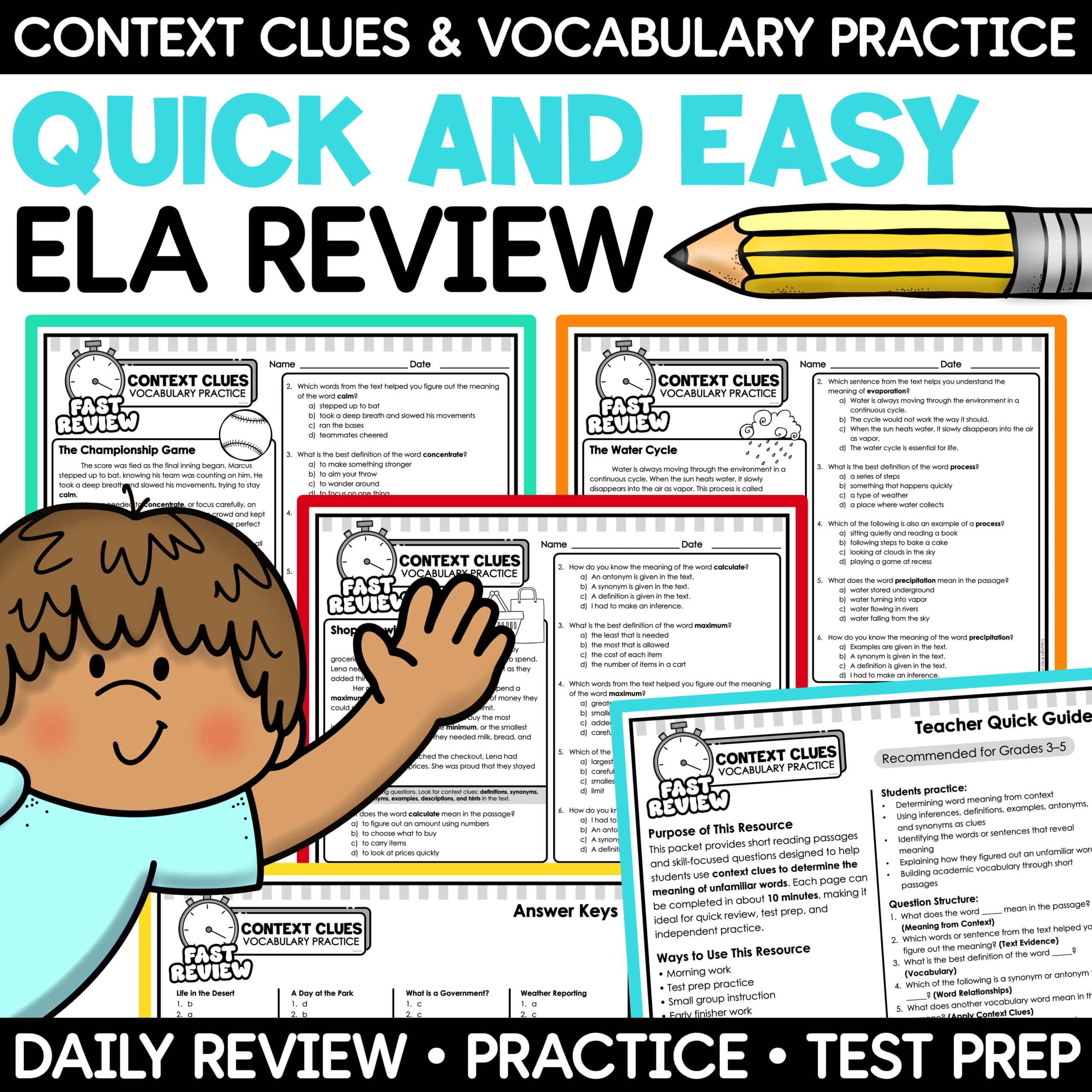 Context Clues Worksheets Vocabulary Activities 3rd 4th 5th Grade ELA Test Prep - Image 4