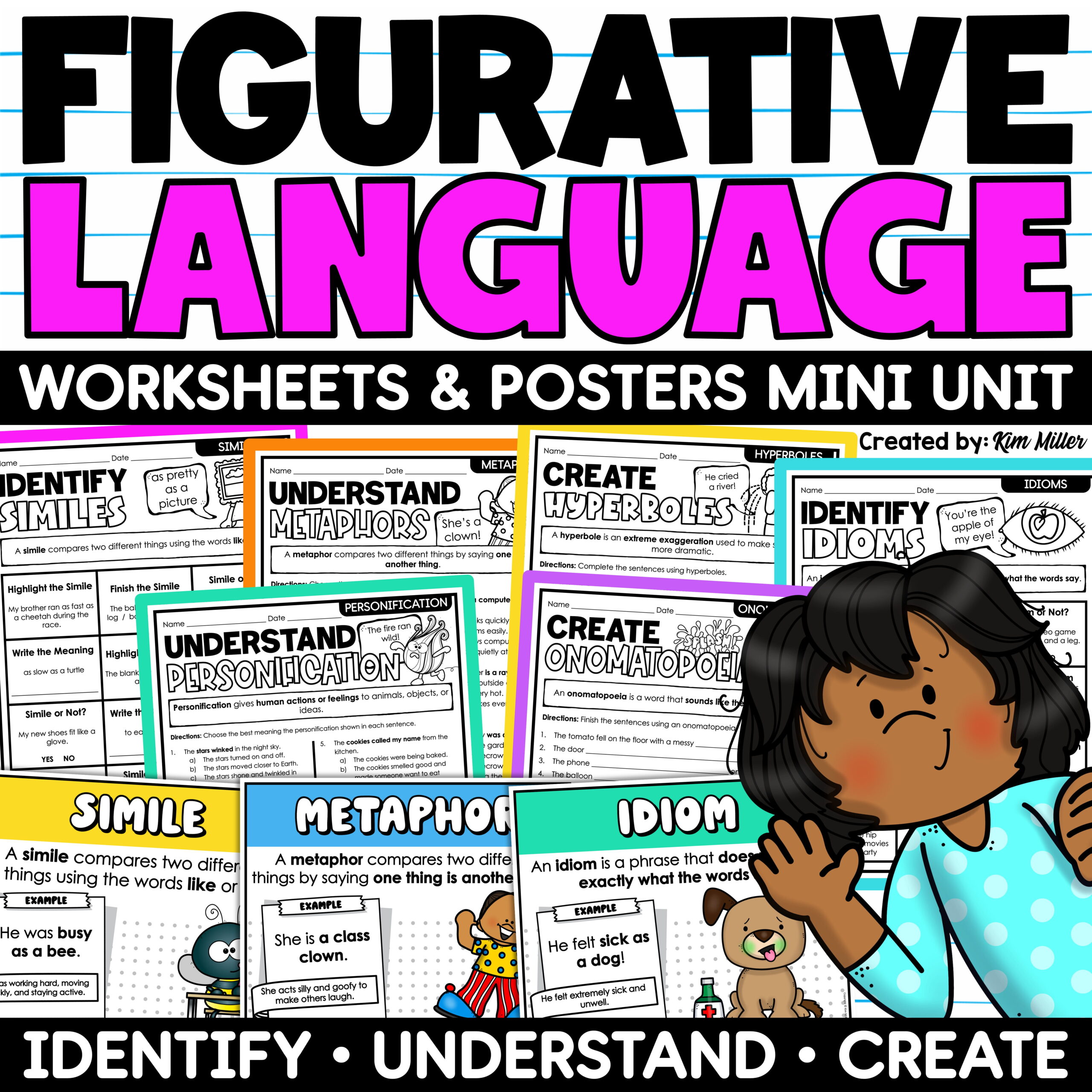 Figurative Language Worksheets Activities Posters | Idioms, Similes & Metaphors