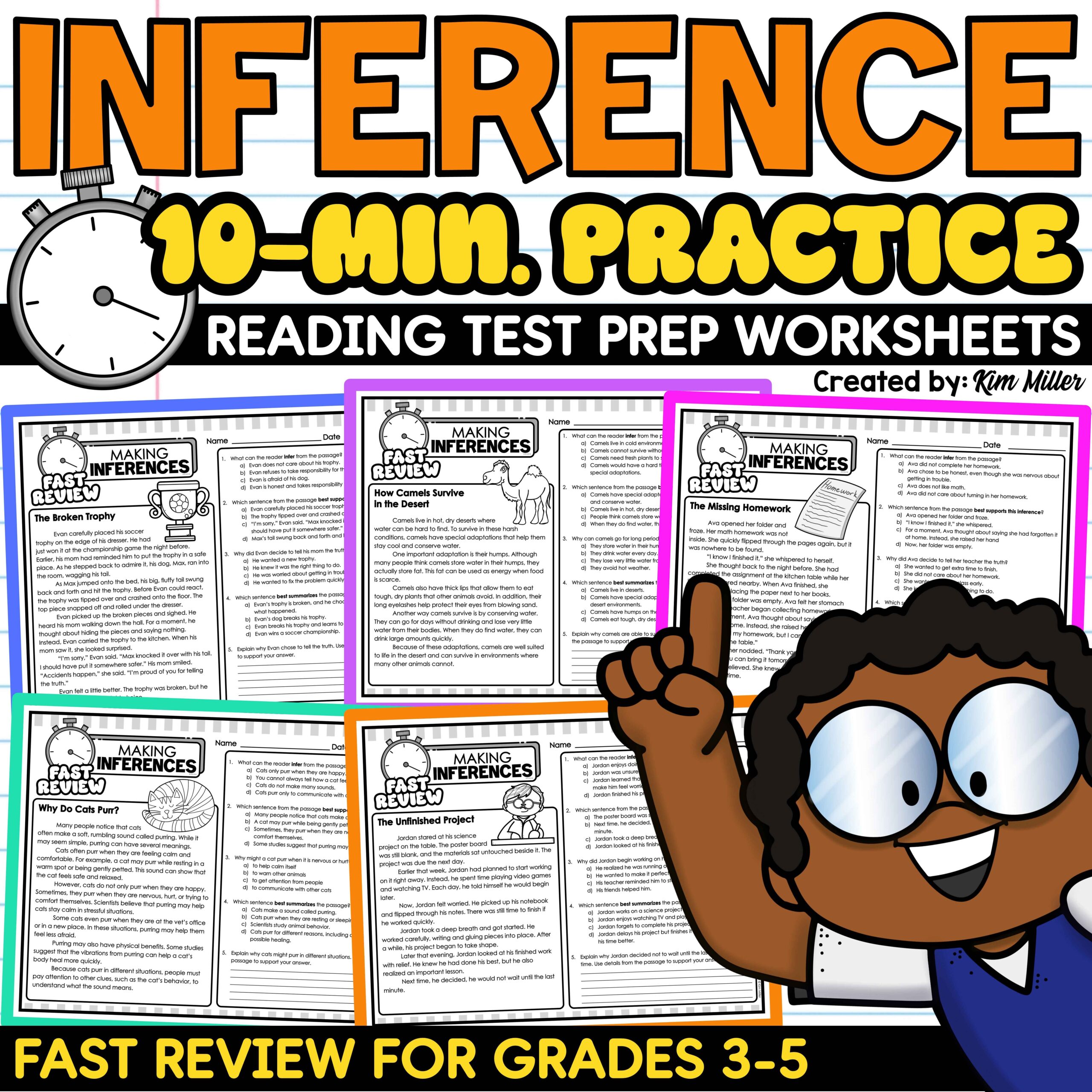 Making Inferences Worksheets Inferencing Activities 3rd 4th 5th Grade ELA Test Prep
