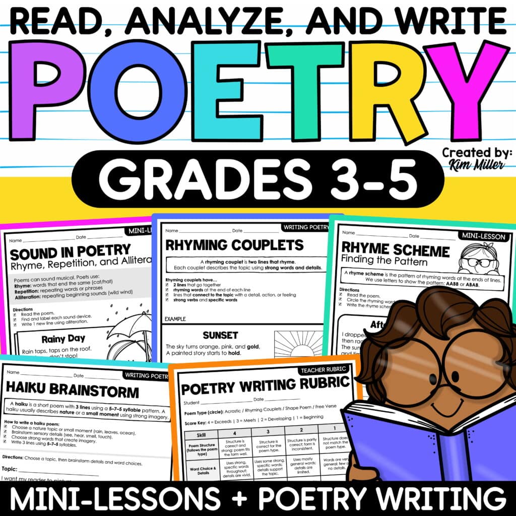 Poetry Writing Unit Elements of Poetry Types of Poetry Poems Analysis