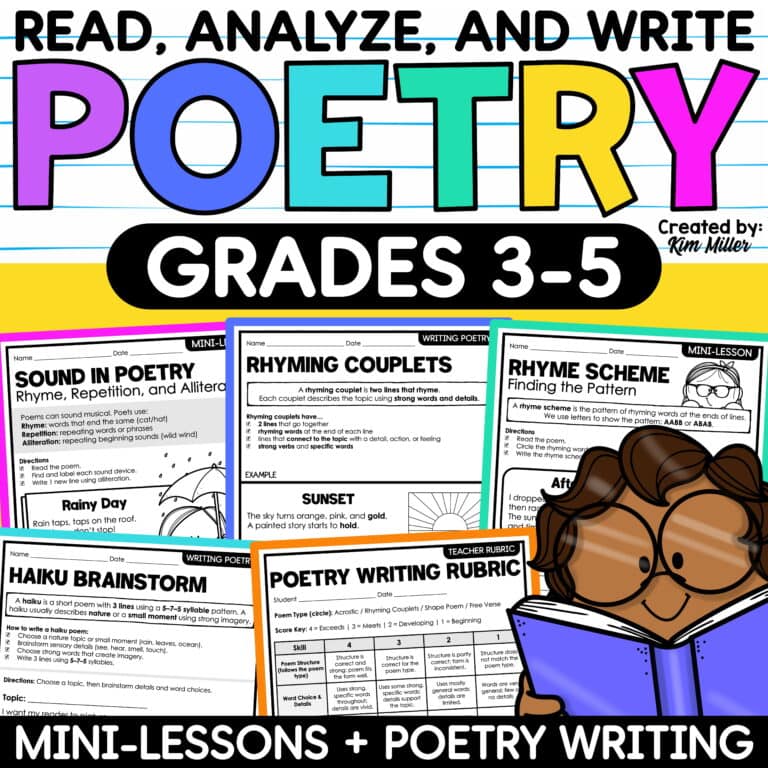 Poetry Writing Unit Elements of Poetry Types of Poetry Poems Analysis