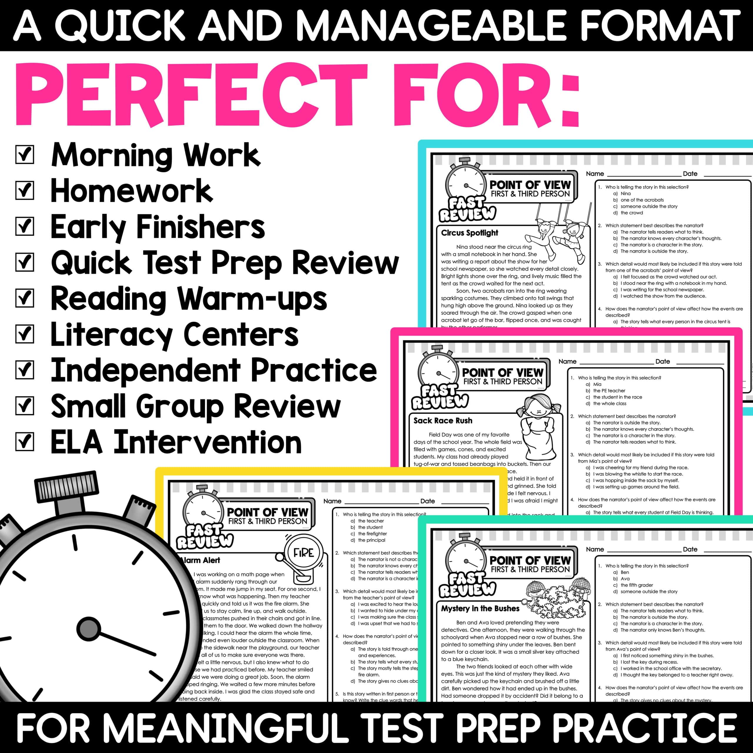 Point of View Worksheets Practice 3rd 4th 5th Grade ELA Reading Test Prep - Image 3