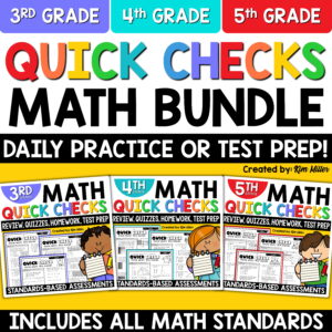 3rd 4th 5th Grade Math State Test Prep | End of Year Math Spiral Review Bundle